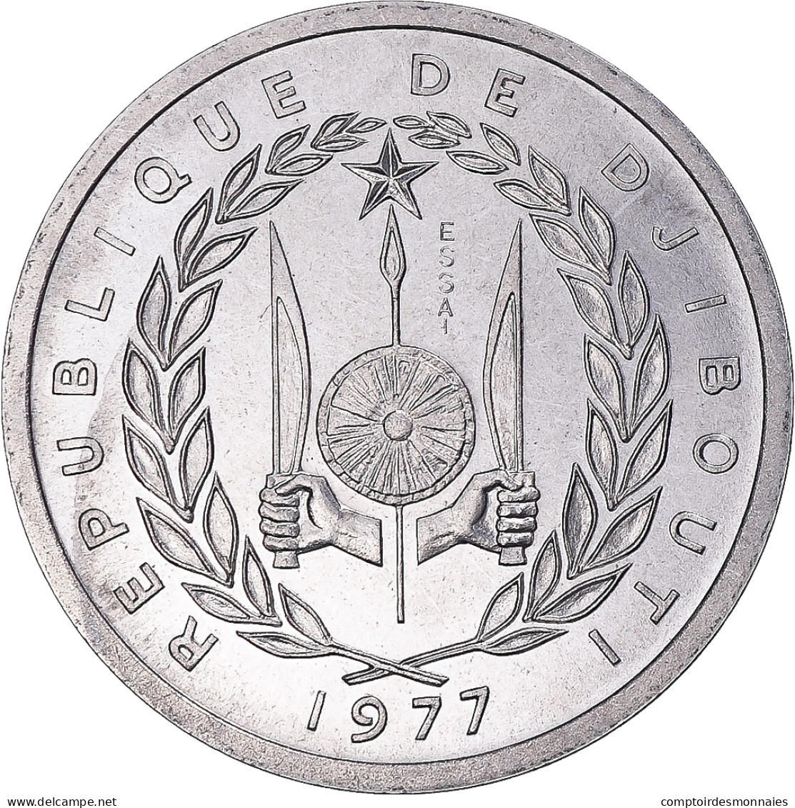 Monnaie, Djibouti, Franc, 1977, Monnaie De Paris, ESSAI, FDC, Aluminium, KM:E1 - Dschibuti