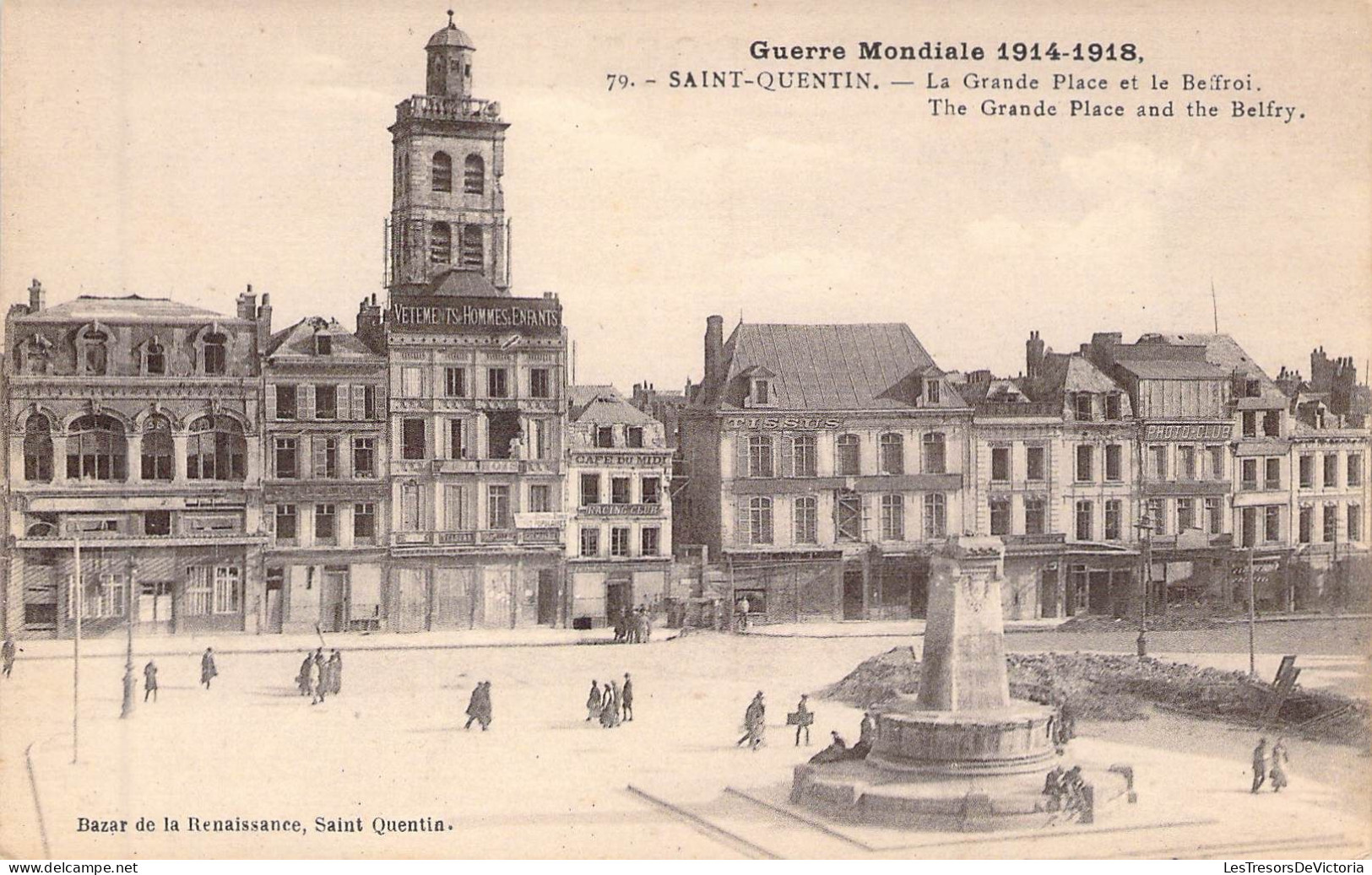 FRANCE - 02 - SAINT QUENTIN - La Grande Place Et Le Beffroi - Carte Postale Ancienne - Saint Quentin