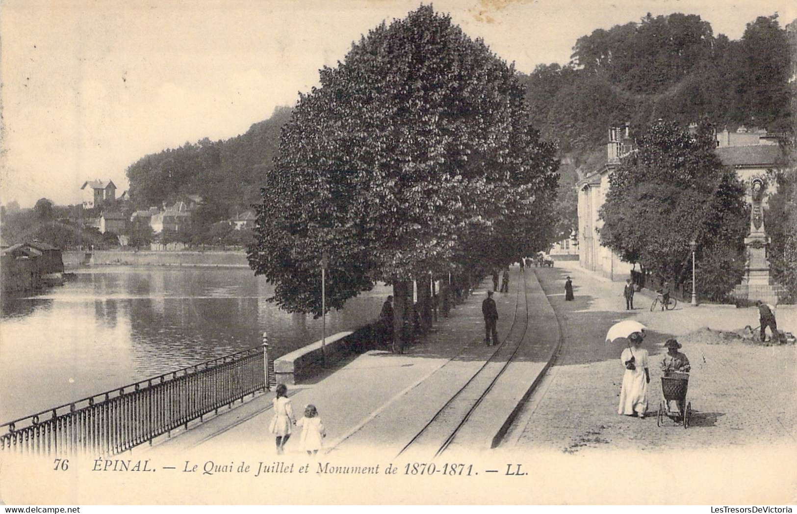 FRANCE - 88 - EPINAL - Le Quai De Juillet Et Monument De 1870 1871 - LL - Carte Postale Ancienne - Epinal