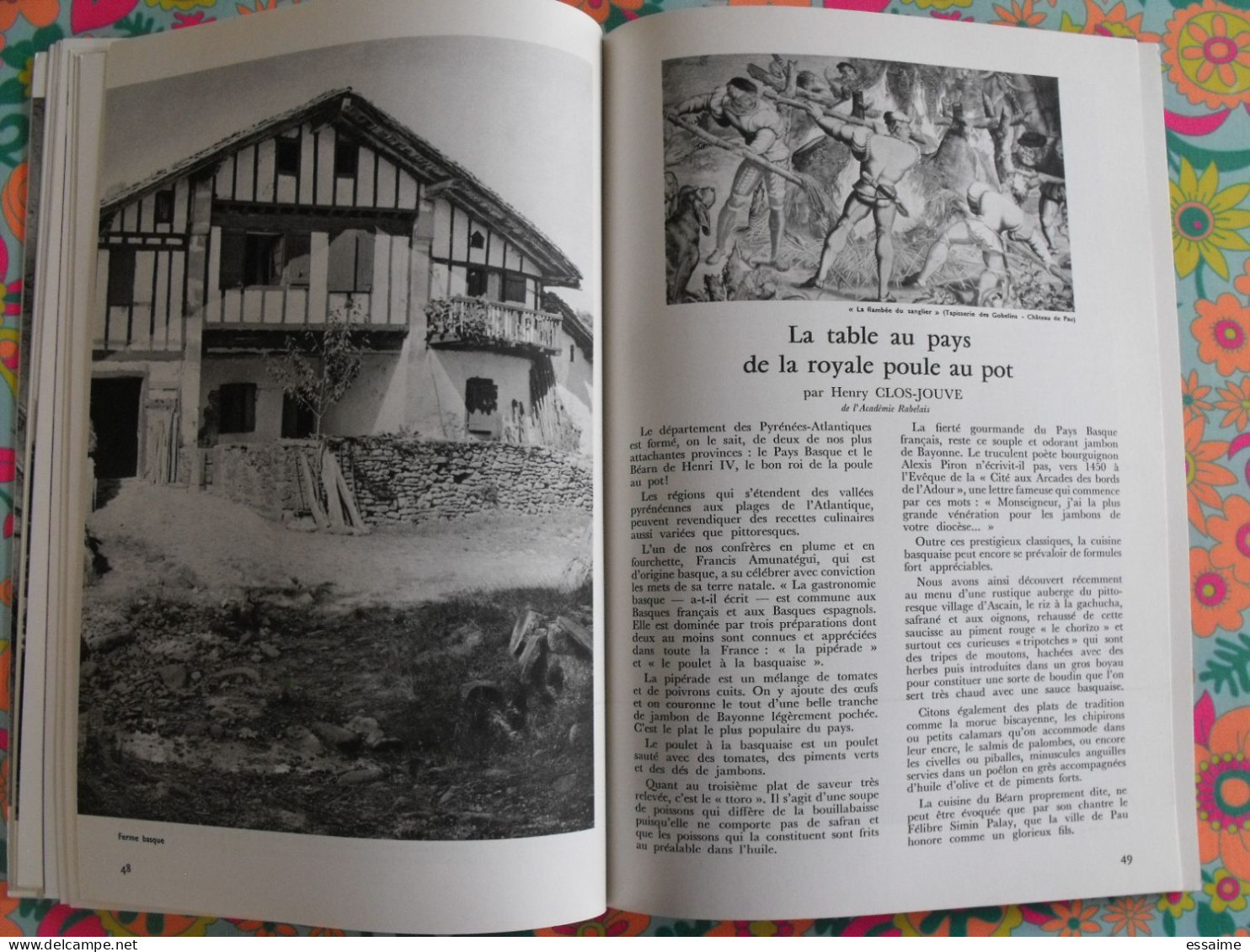 La France à table n° 159. 1972. Pyrénées-atlantiques. pau lescar betharram orthez bidache mauleon bayonne. gastronomie