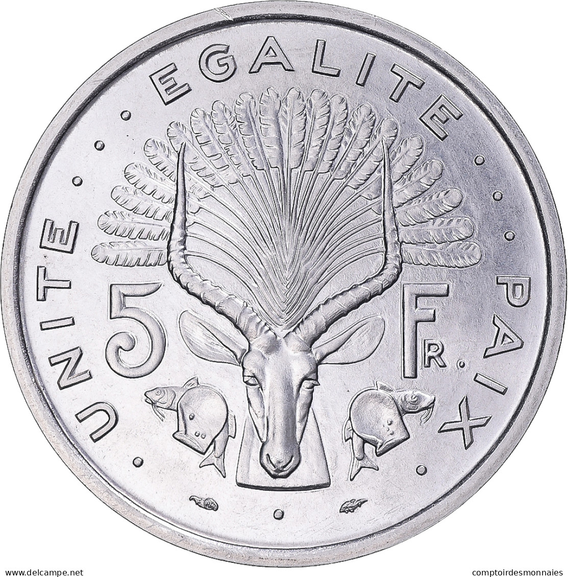 Monnaie, Djibouti, 5 Francs, 1977, Monnaie De Paris, ESSAI, FDC, Aluminium - Dschibuti