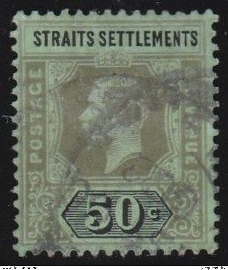 Straits Settlements        .   SG    .   209 B   .  Emerald  Back      .     O      .    Cancelled - Straits Settlements