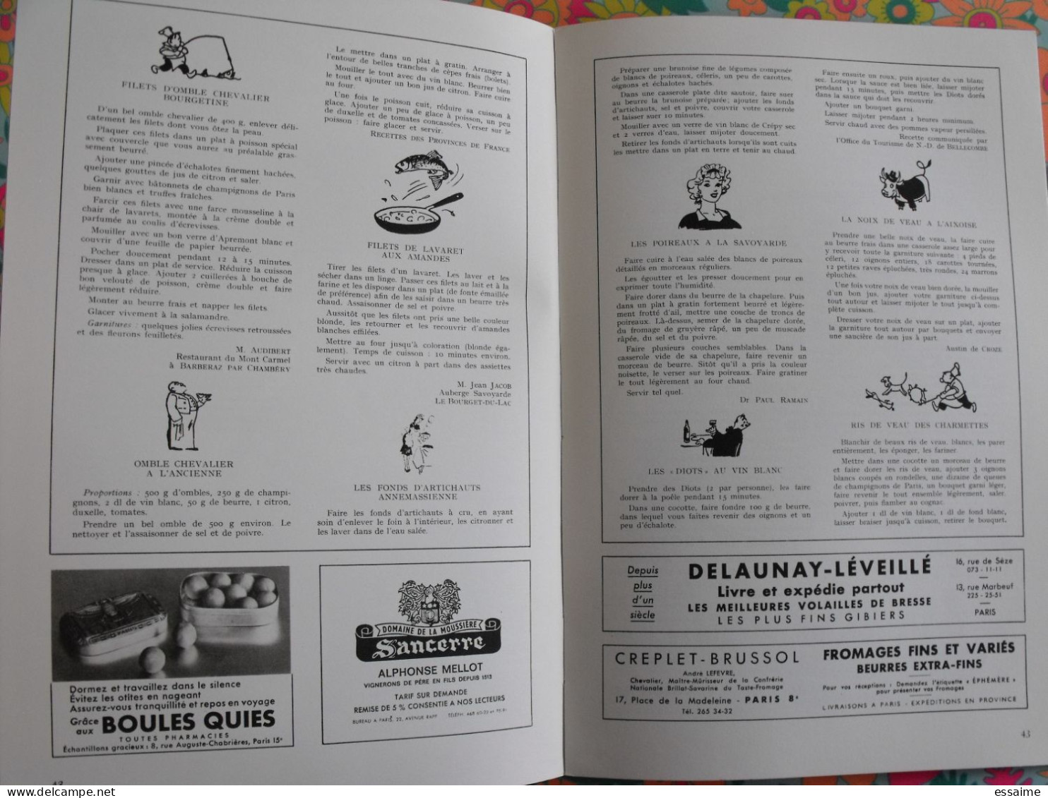 La France à table n° 132. 1968. Savoie. chambéry aix-les-bains beaufort arly aime modane bonneval chatelard. gastronomie