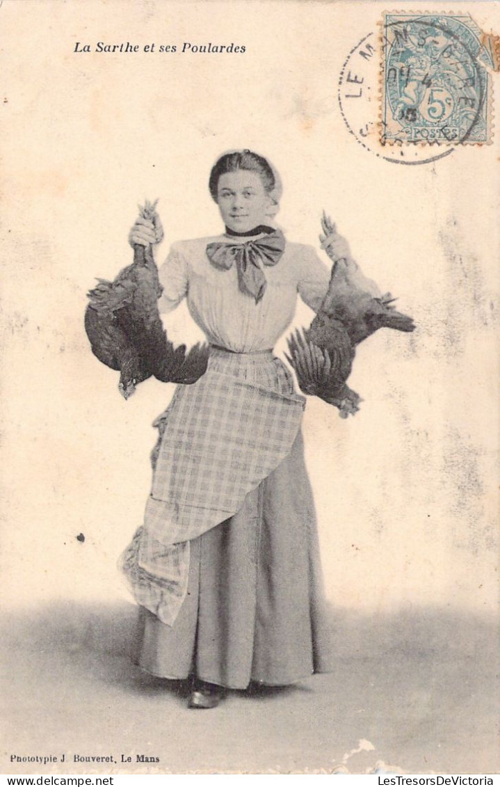 FOLKLORE - Costume - La Sarthe Et Ses Poulardes - Carte Postale Ancienne - Costumes