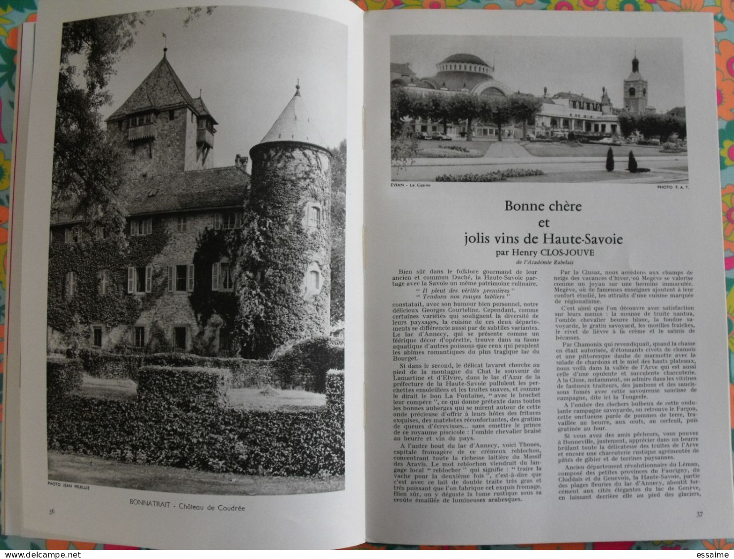 La France à table n° 133. 1968. Haute-Savoie. yvoire thonon évian dranse chamonix houches argentière megève. gastronomie