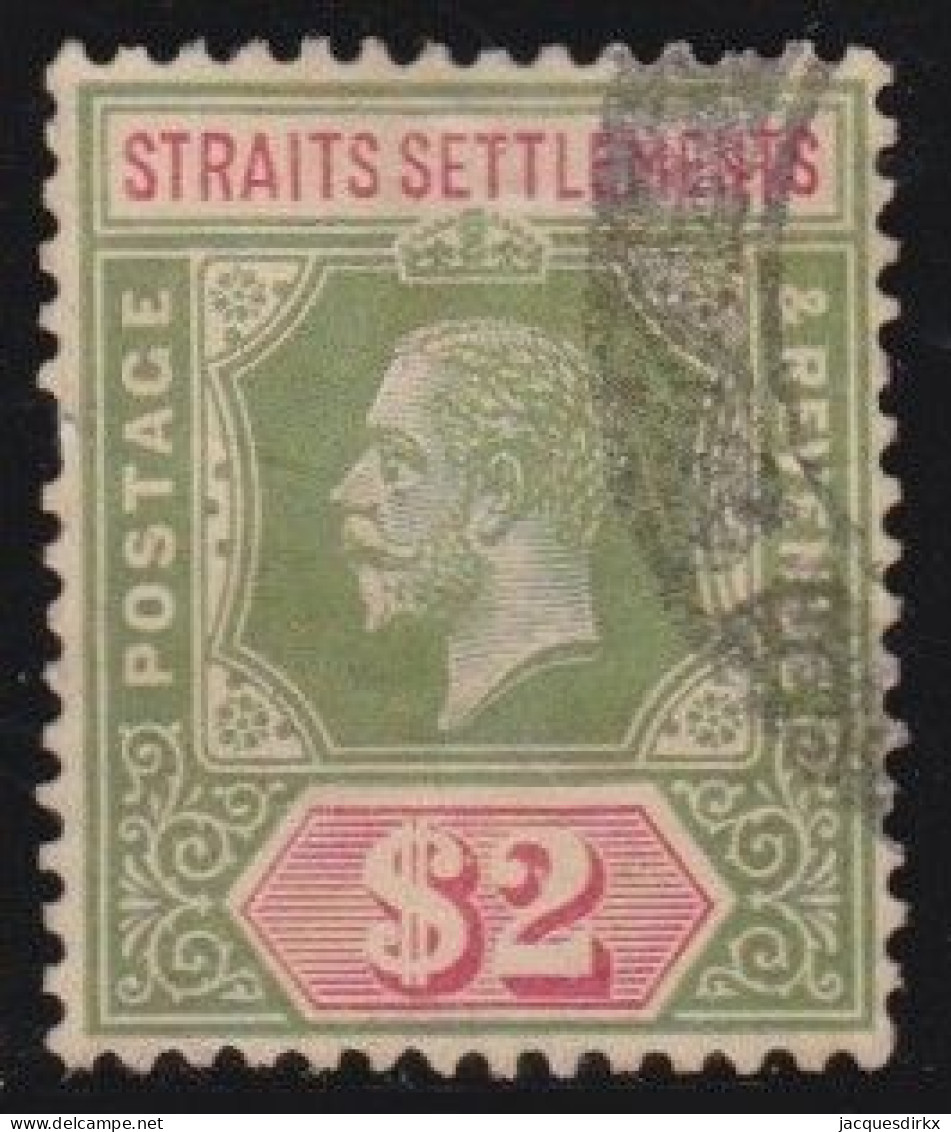 Straits Settlements        .   SG    .   211 C (2 Scans)  .   On Pale Yellow    .     O      .    Cancelled - Straits Settlements