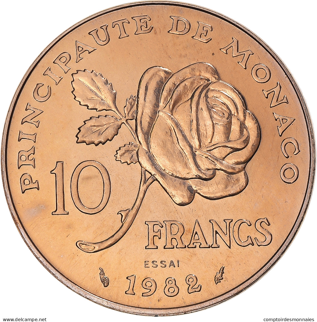 Monnaie, Monaco, Princesse Grace, 10 Francs, 1982, Monnaie De Paris, ESSAI, FDC - 1960-2001 Nouveaux Francs