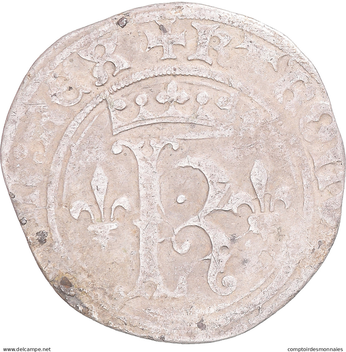 Monnaie, France, Charles VIII, Dizain Karolus, Montpellier ?, TB+, Billon - 1483-1498 Carlos VIII El Afable