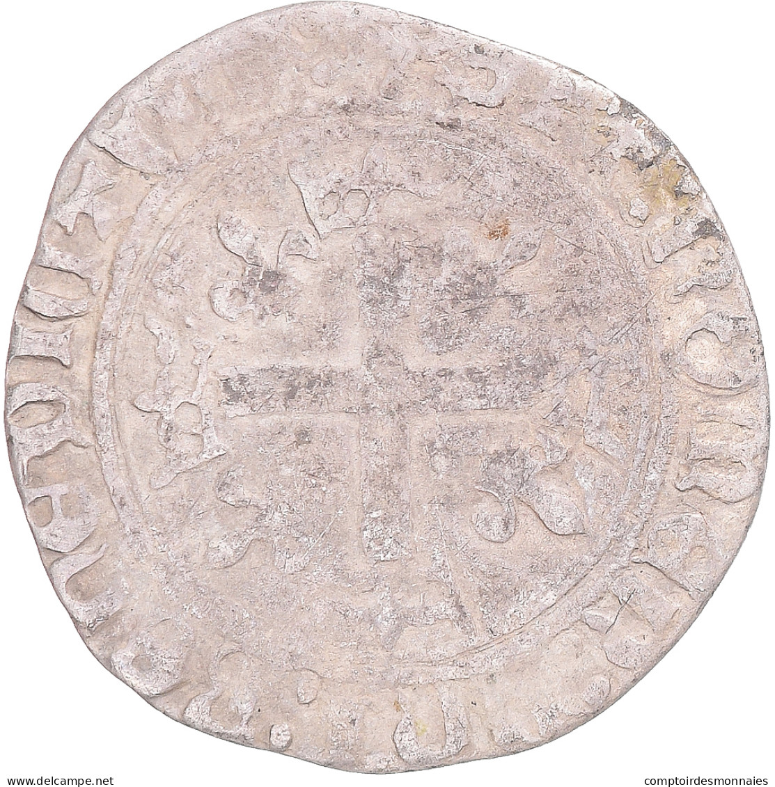 Monnaie, France, Charles VIII, Dizain Karolus, Montpellier ?, TB+, Billon - 1483-1498 Karel VIII