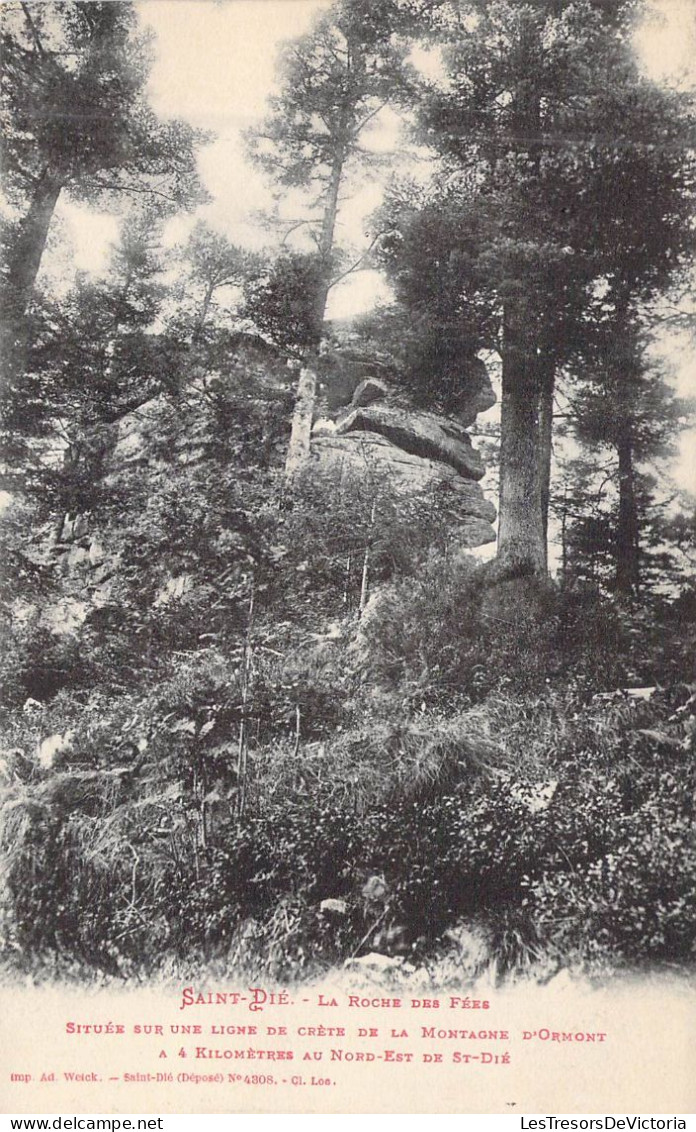 FRANCE - 88 - SAINT DIE - La Roche Des Fées - Située Sur Une Ligne De Crète De La Montagne - Carte Postale Ancienne - Saint Die