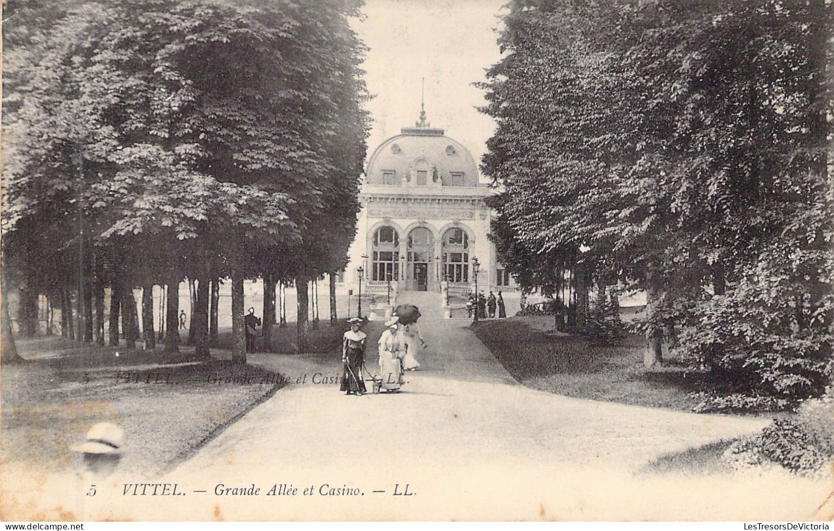 FRANCE - 88 - VITTEL - Grande Allée Et Casino - LL - Carte Postale Ancienne - Contrexeville