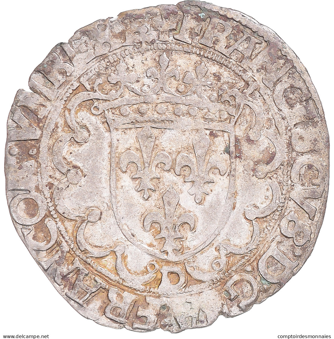 Monnaie, France, François Ier, Douzain à La Croisette, Lyon, TB+, Billon - 1515-1547 François 1er