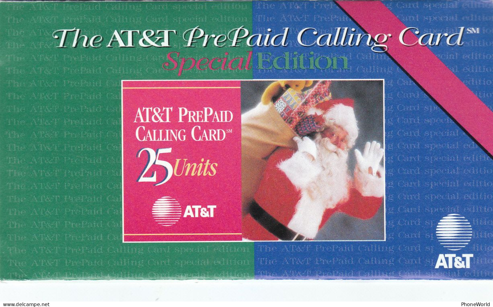 AT&T, 25u Santa Claus & Christmas 1994 PrePaid Holiday Special Edition, Mint In Folder RR - AT&T