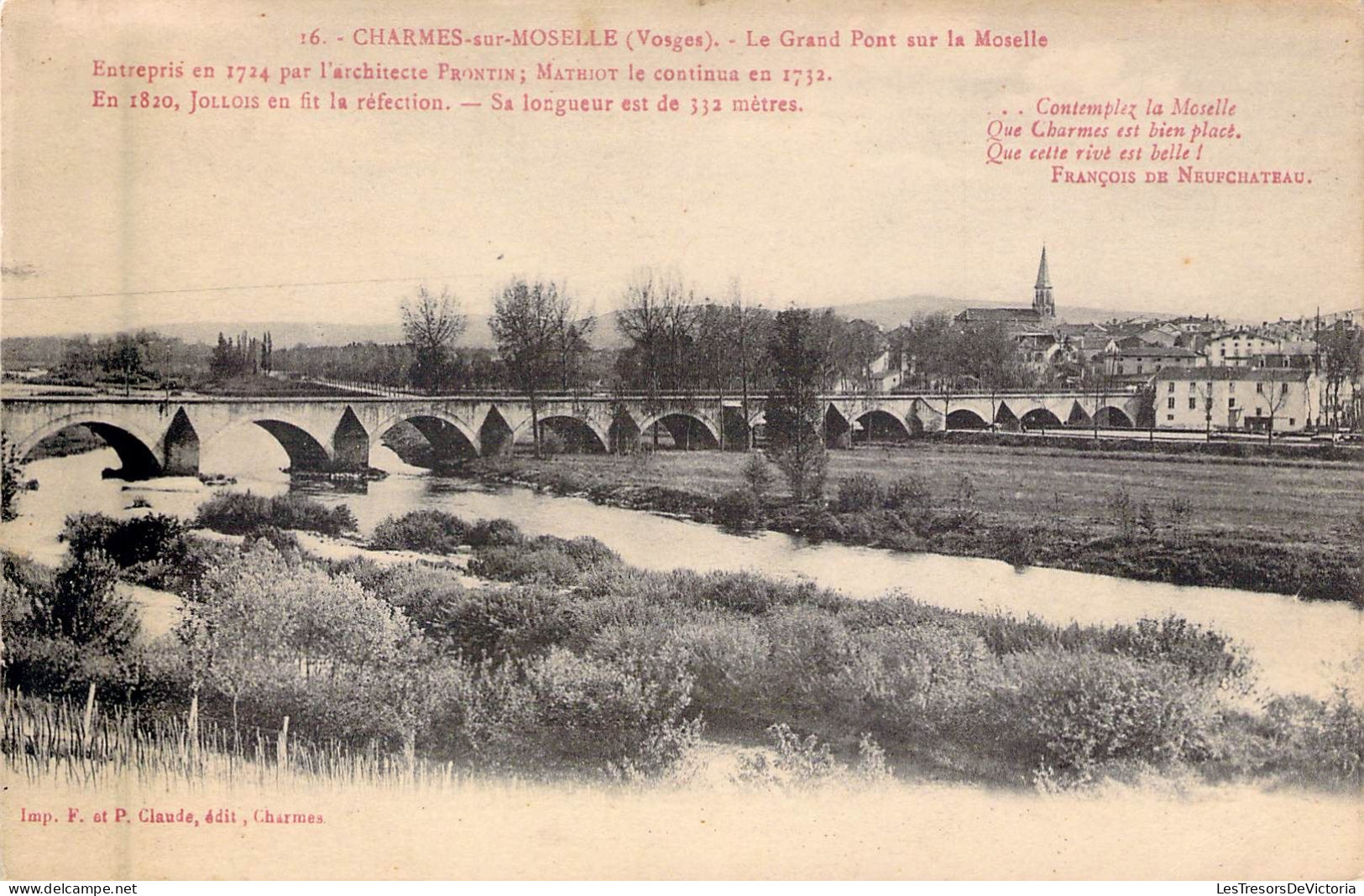 FRANCE - 88 - CHARMES - Le Grand Pont Sur La Moselle - Carte Postale Ancienne - Charmes