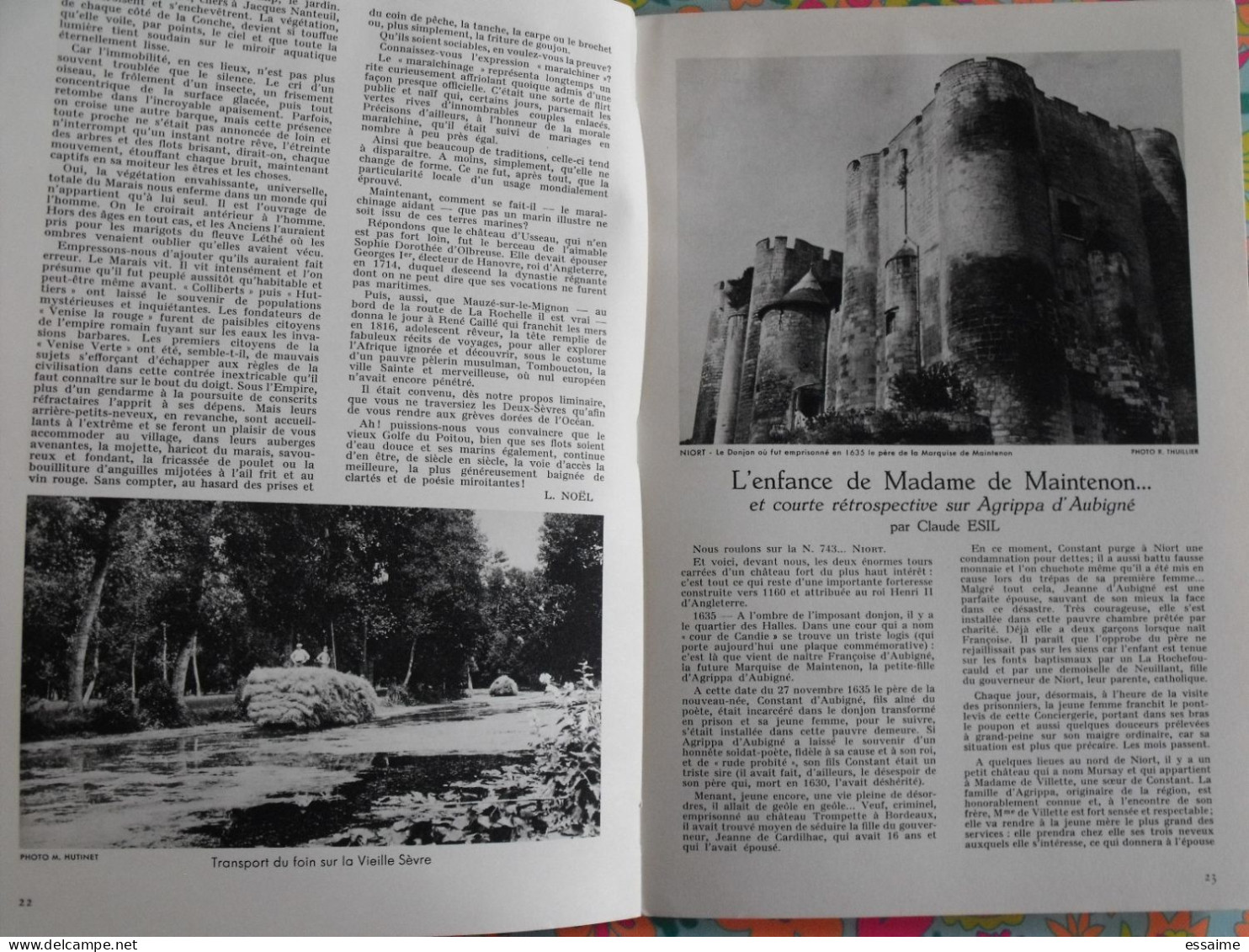 La France à table n° 99. 1962. Deux-Sèvres. niort saint-maixent parthenay oiron thouars bressuire melle. gastronomie
