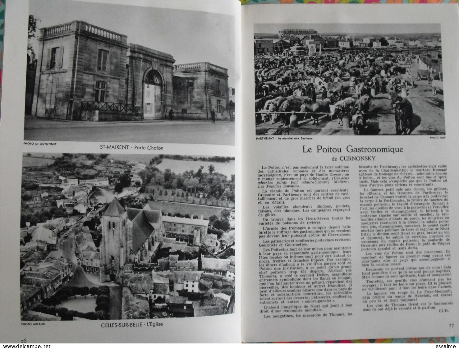 La France à table n° 99. 1962. Deux-Sèvres. niort saint-maixent parthenay oiron thouars bressuire melle. gastronomie