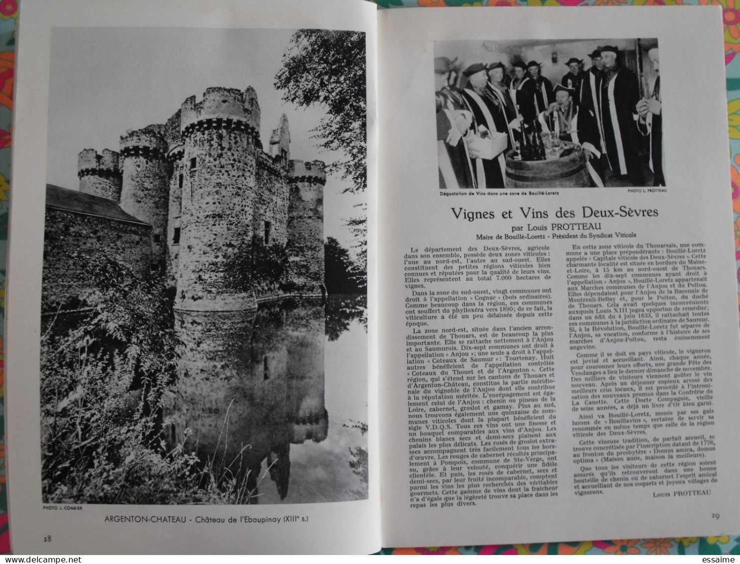 La France à table n° 99. 1962. Deux-Sèvres. niort saint-maixent parthenay oiron thouars bressuire melle. gastronomie