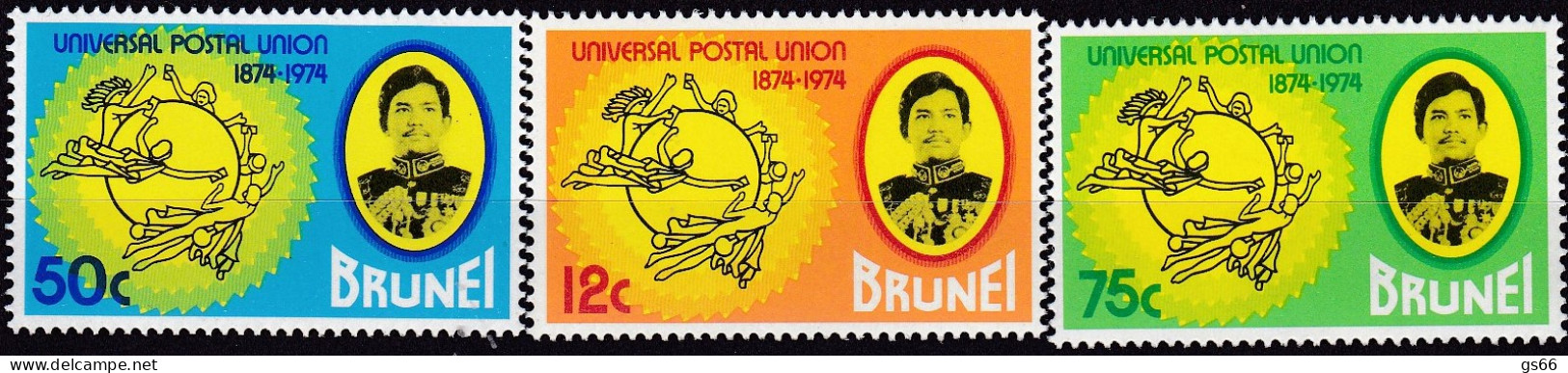 Brunei, 1974, 206/08, MNH **, 100 Jahre Weltpostverein (UPU). - Brunei (1984-...)
