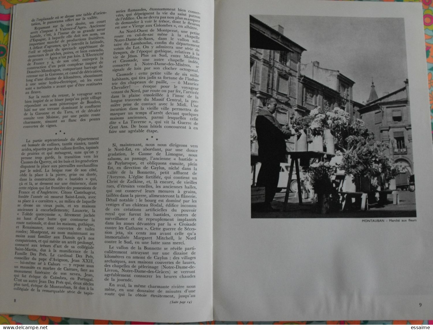 La France à Table N° 162. 1971. Tarn Et Garonne. Montauban Moissac Auvillar Caylus Montpezat Castelsarrasin. Gastronomie - Tourisme & Régions