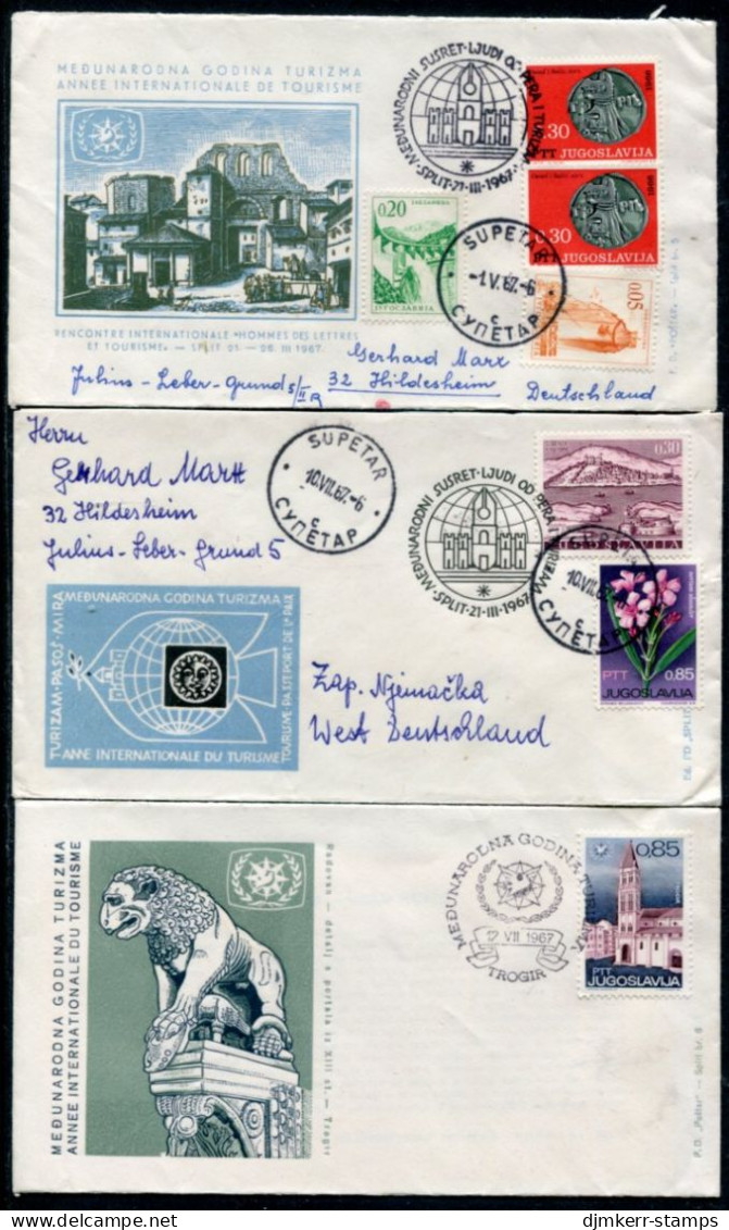 YUGOSLAVIA 1967 International Tourist Year, Three Covers With Special Postmarks.. - Cartas & Documentos
