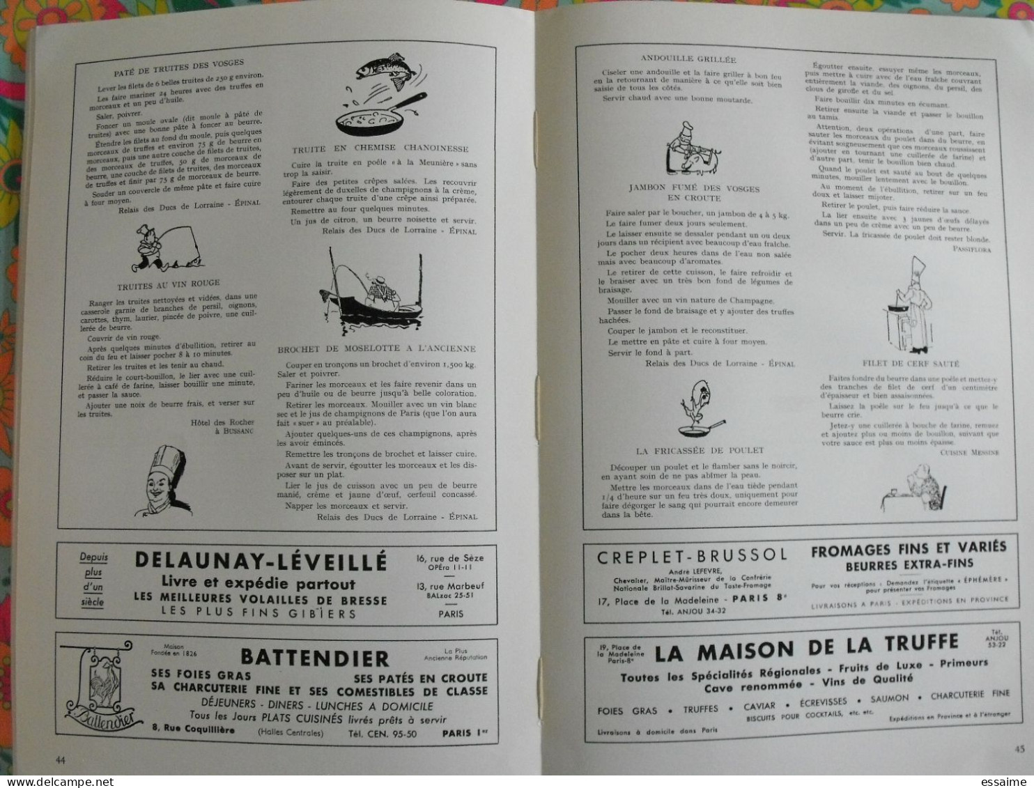 La France à table n° 121. 1966. Vosges. epinal domremy vittel contrexeville remiremont plombières bussang. gastronomie