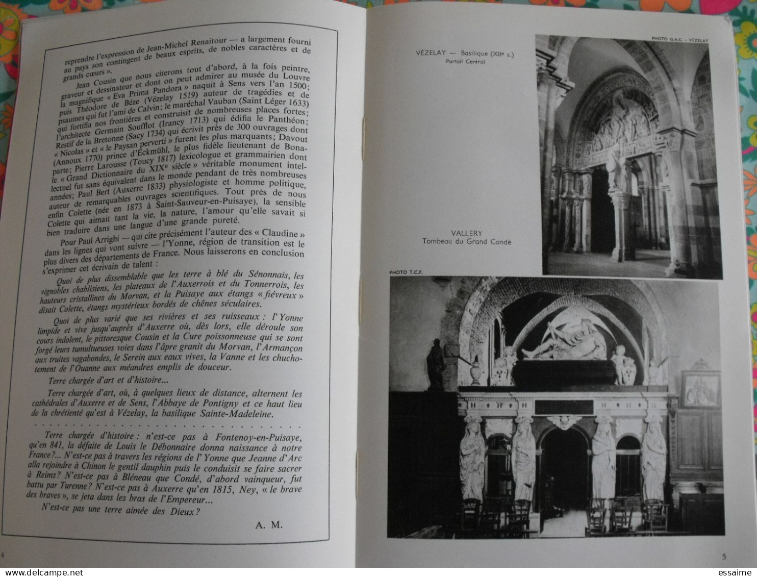 La France à Table N° 123. 1966. Yonne. Auxerre Joigny Sens Pontigny Chablis Tanlay Noyers Vézelay Avallon. Gastronomie - Toerisme En Regio's