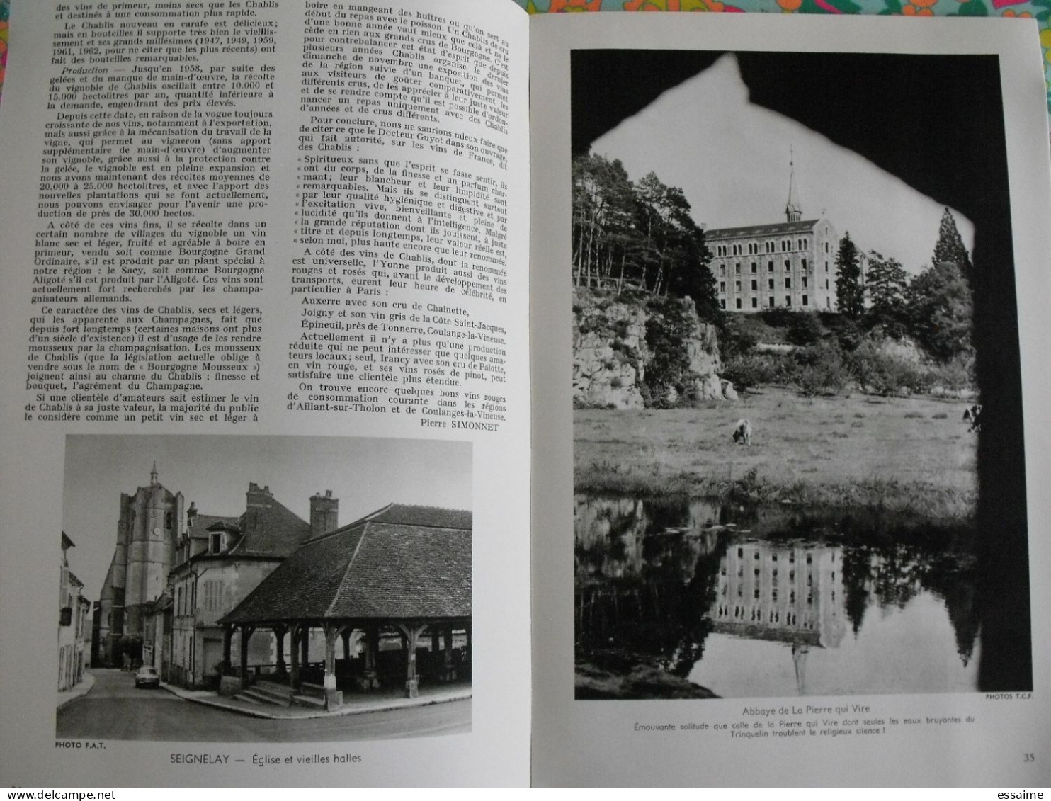 La France à table n° 123. 1966. Yonne. auxerre joigny sens pontigny chablis tanlay noyers vézelay avallon. gastronomie