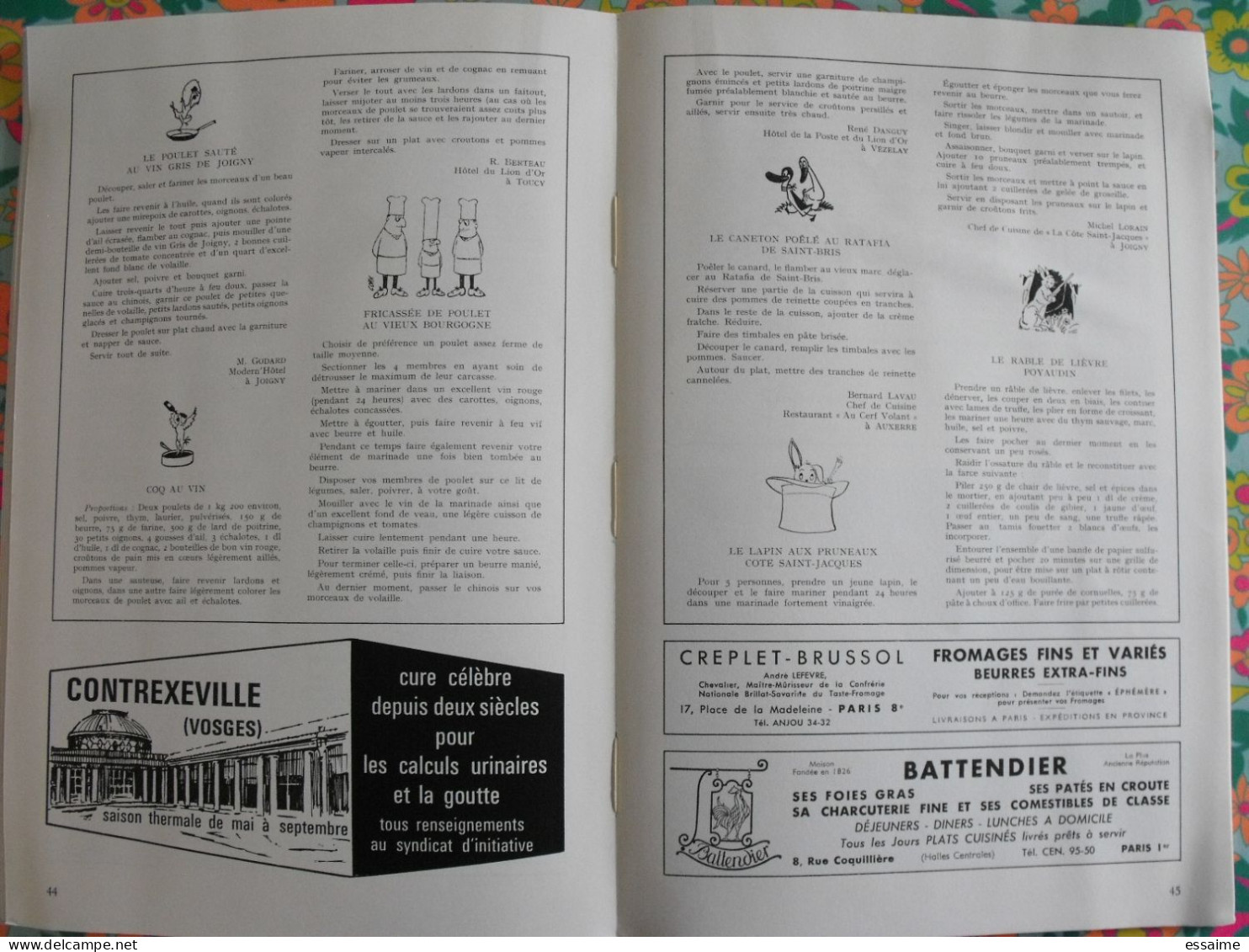 La France à table n° 123. 1966. Yonne. auxerre joigny sens pontigny chablis tanlay noyers vézelay avallon. gastronomie