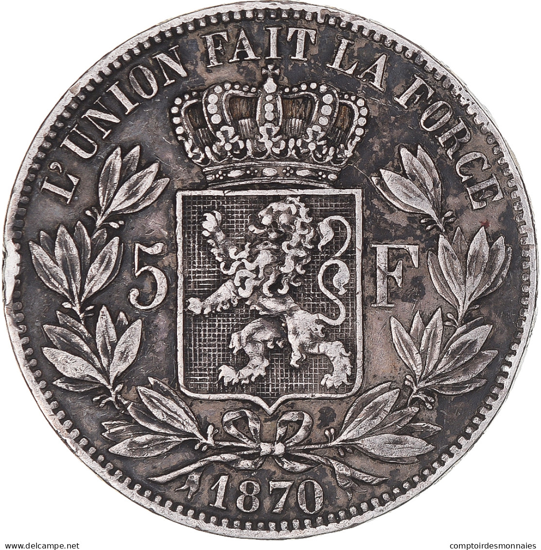 Monnaie, Belgique, Leopold II, 5 Francs, 5 Frank, 1870, Bruxelles, TTB, Argent - 5 Frank