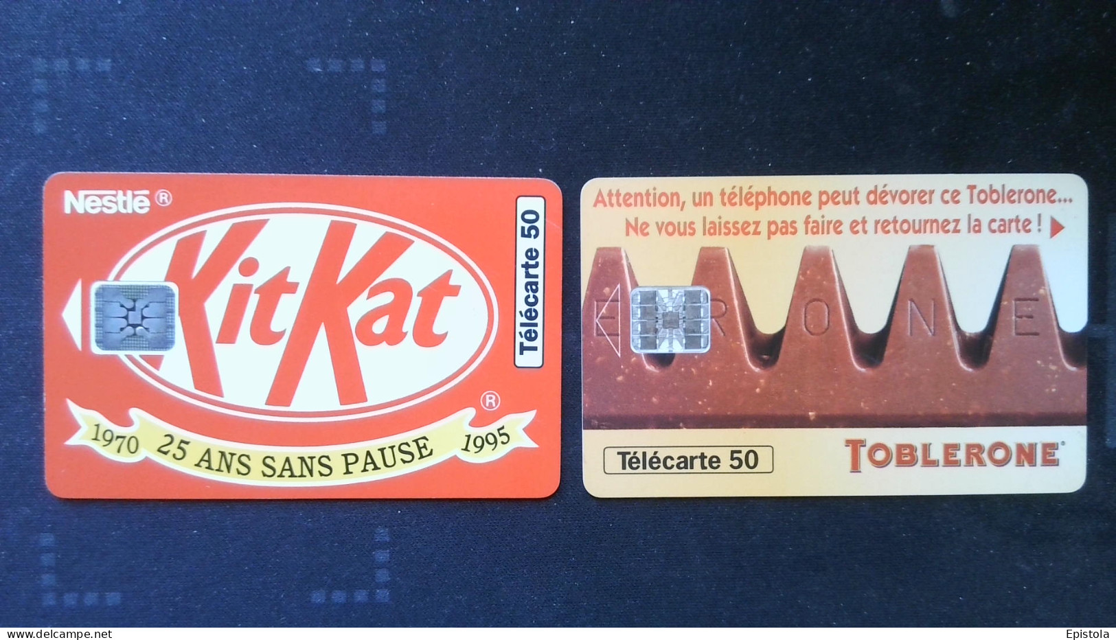 ►France: Chocolat Kit Kat Et Toblerone  -  Lot  2  Télécartes - Food