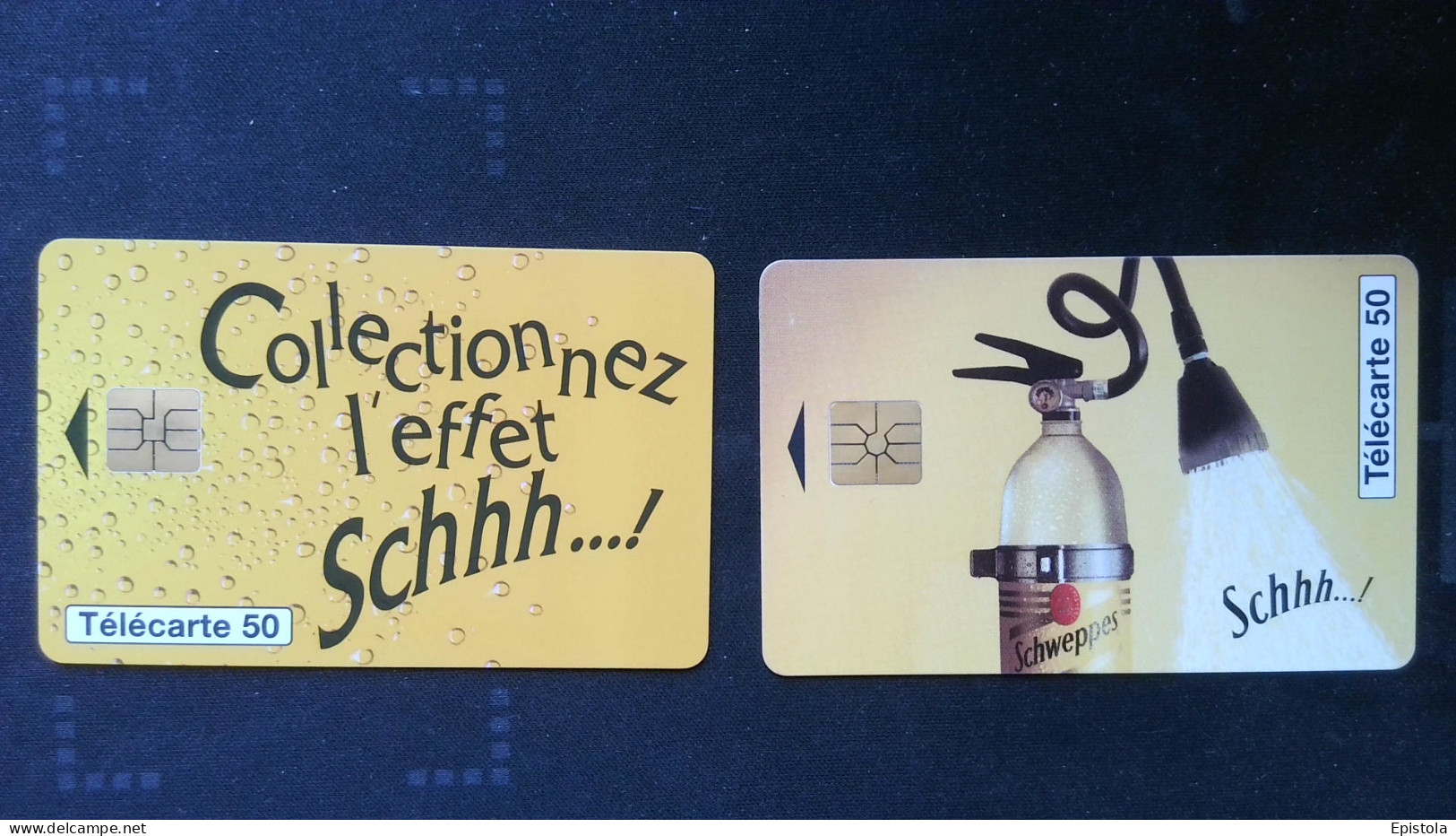 ►France: Schweppes -  Lot  2  Télécartes - Alimentation