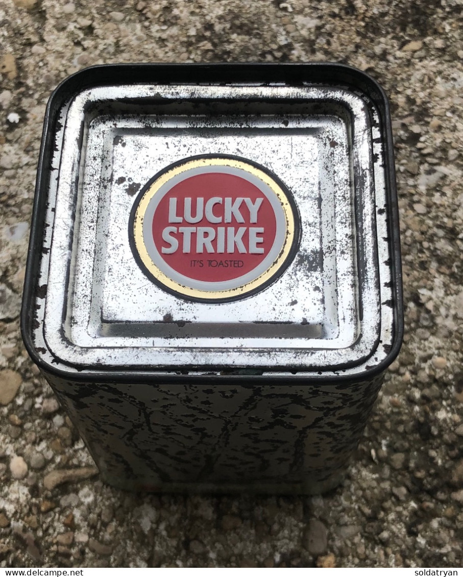 Petite Boite Métallique Publicitaire De Collection "Lucky Strike"  Vide ! Us Usa - Boites à Tabac Vides