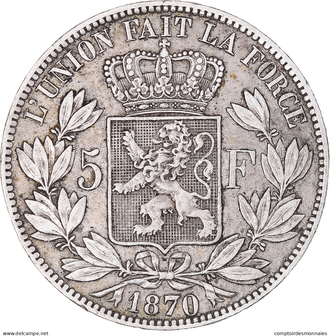 Monnaie, Belgique, Leopold II, 5 Francs, 5 Frank, 1870, Bruxelles, TTB, Argent - 5 Frank