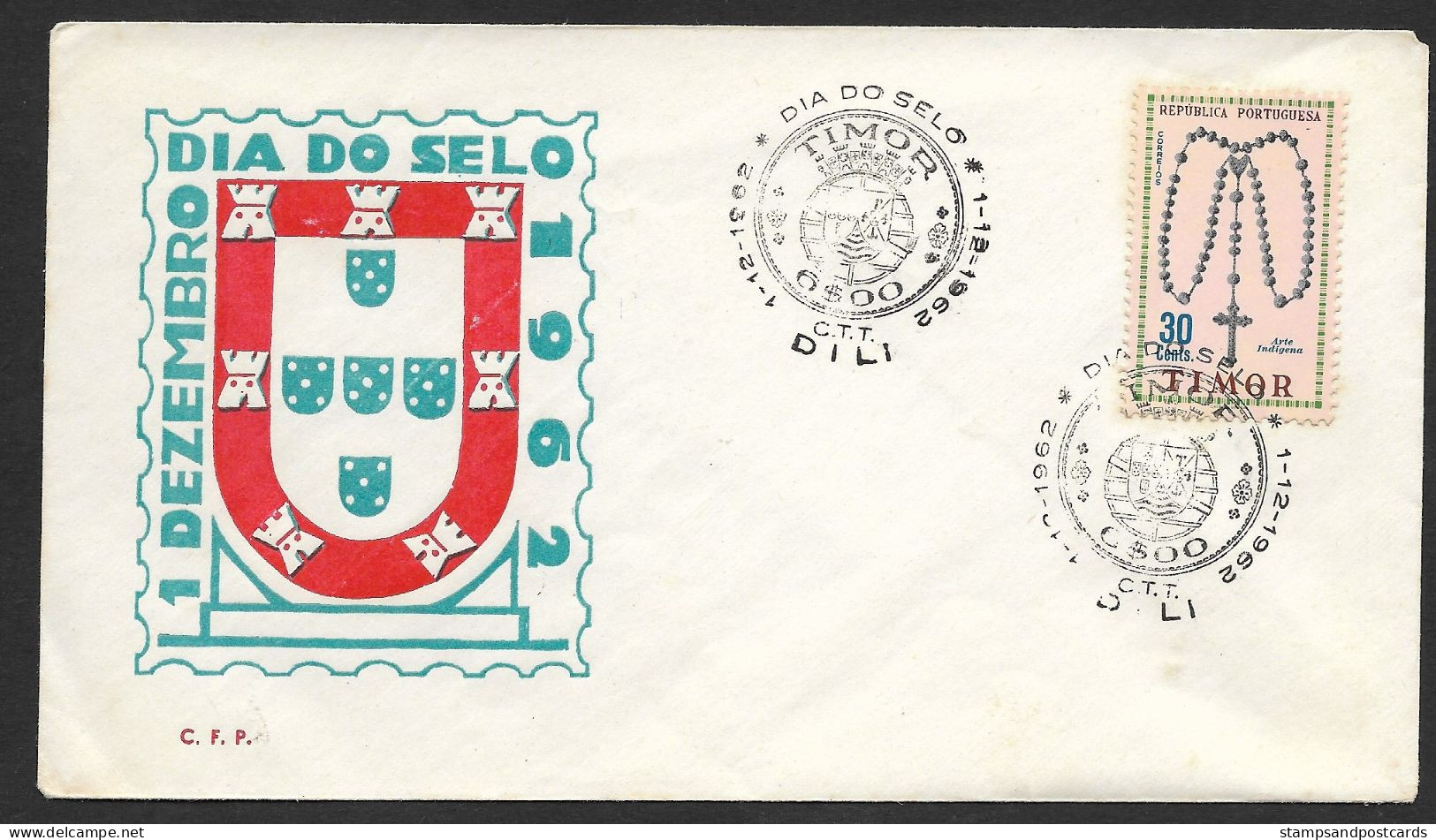 Timor Oriental Portugal Cachet Commémoratif Journée Du Timbre 1962 East Timor Event Postmark Stamp Day - Osttimor