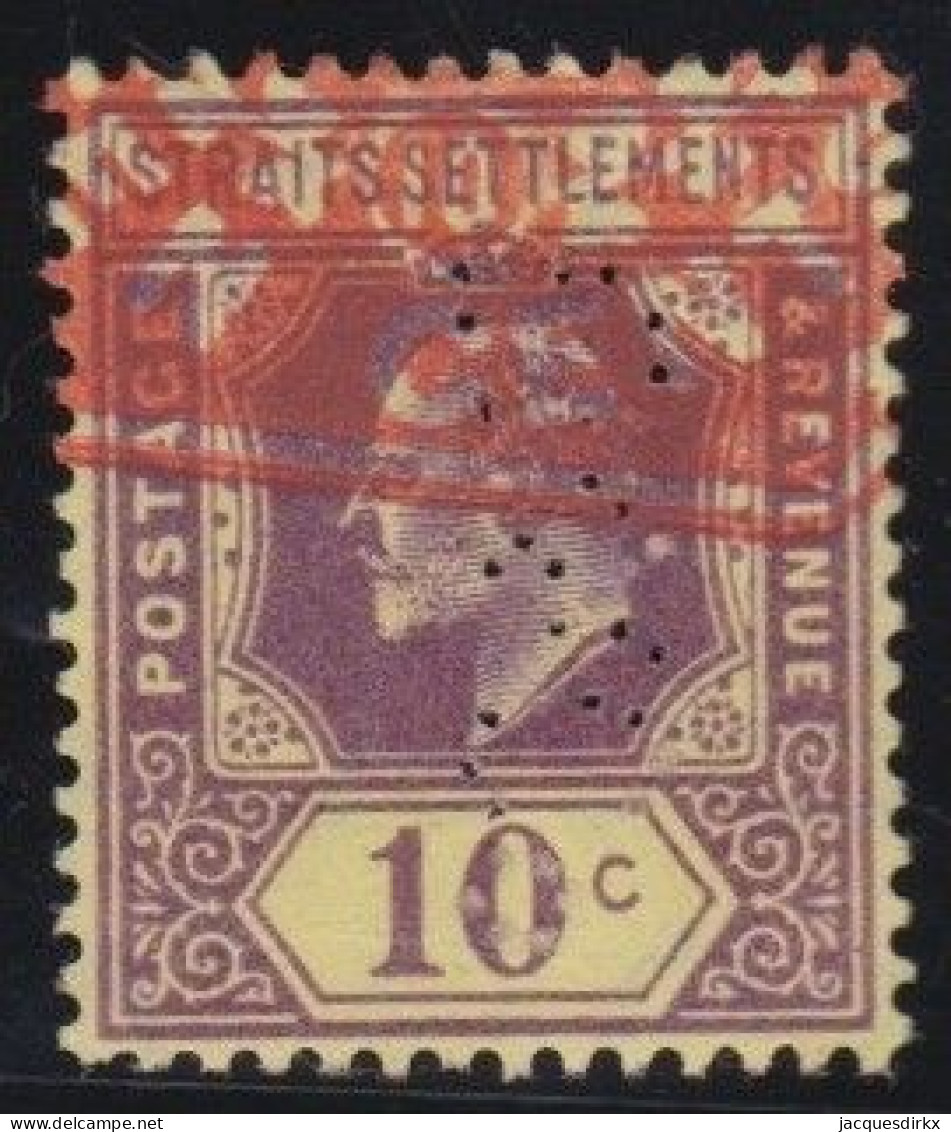 Straits Settlements        .   SG    .   159  (2 Scans)  .  Perfin    .      O        .      Cancelled - Straits Settlements