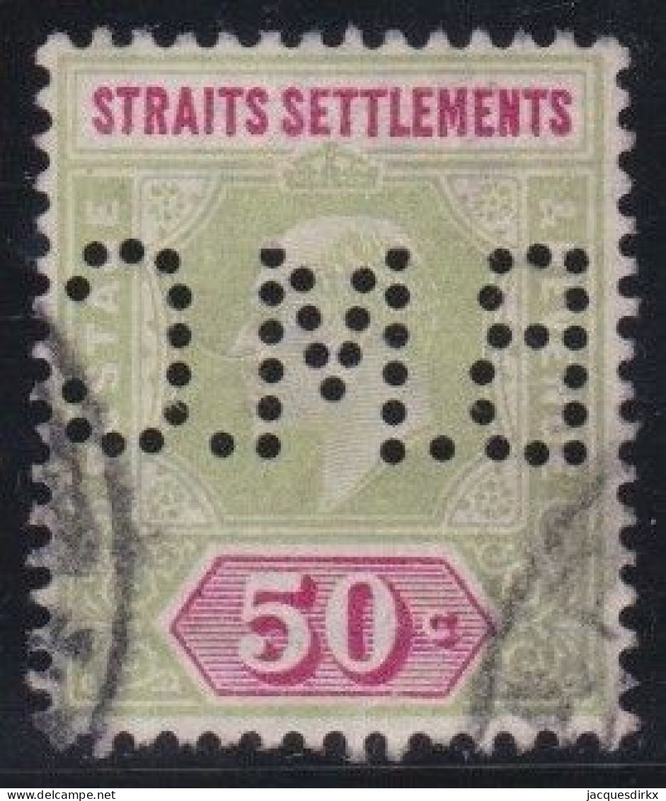 Straits Settlements        .   SG    .   135  (2 Scans)  .  Perfin    .      O        .      Cancelled - Straits Settlements