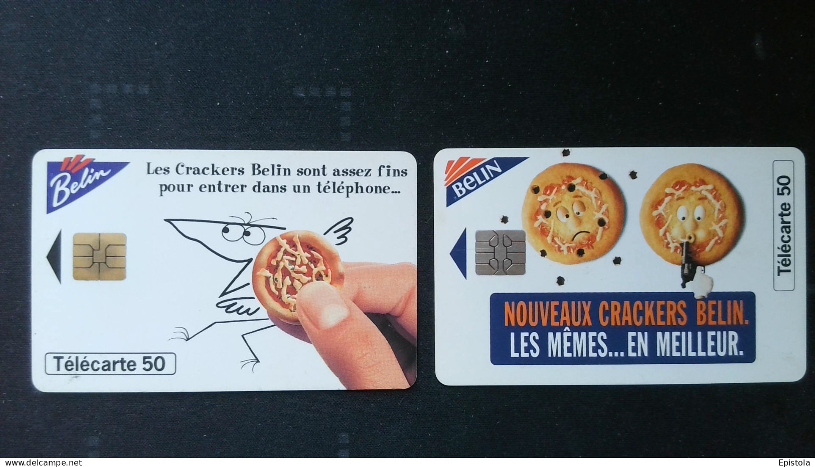 ► France: Crackers BELIN Lot  2  Cartes - Alimentation