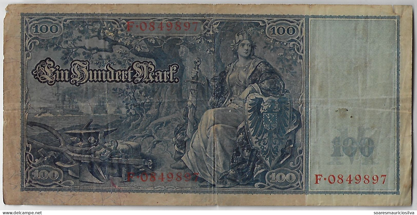Germany Banknote 100 Mark 1910 Pick-42 VG (catalog US$7) - 100 Mark