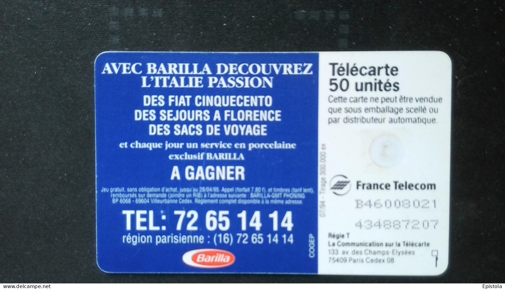 ► France :  Spaghetti BARILLA   300 000 Ex - Alimentation