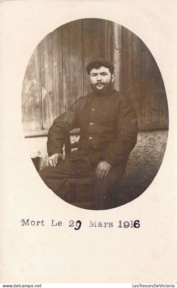 PHOTOGRAPHIE - Homme Militaire Mort Le 29 Mars 1916 -  Carte Postale Ancienne - Photographie