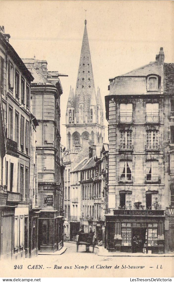 FRANCE - 14 - CAEN - Rue Aux Namps Et Clocher De St Sauveur - LL - Carte Postale Ancienne - Caen