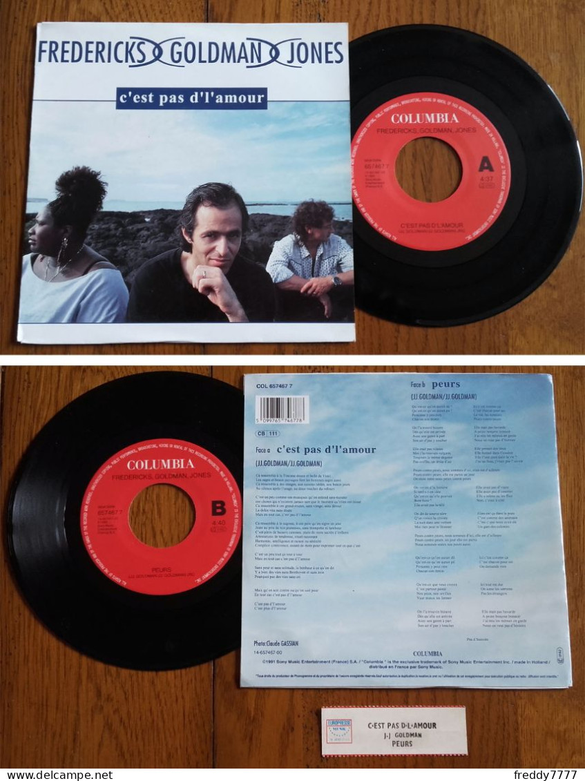 RARE Dutch SP 45t RPM (7") FREDERICKS, GOLDMAN, JONES «C'est Pas D'l'amour» (1991) - Ediciones De Colección