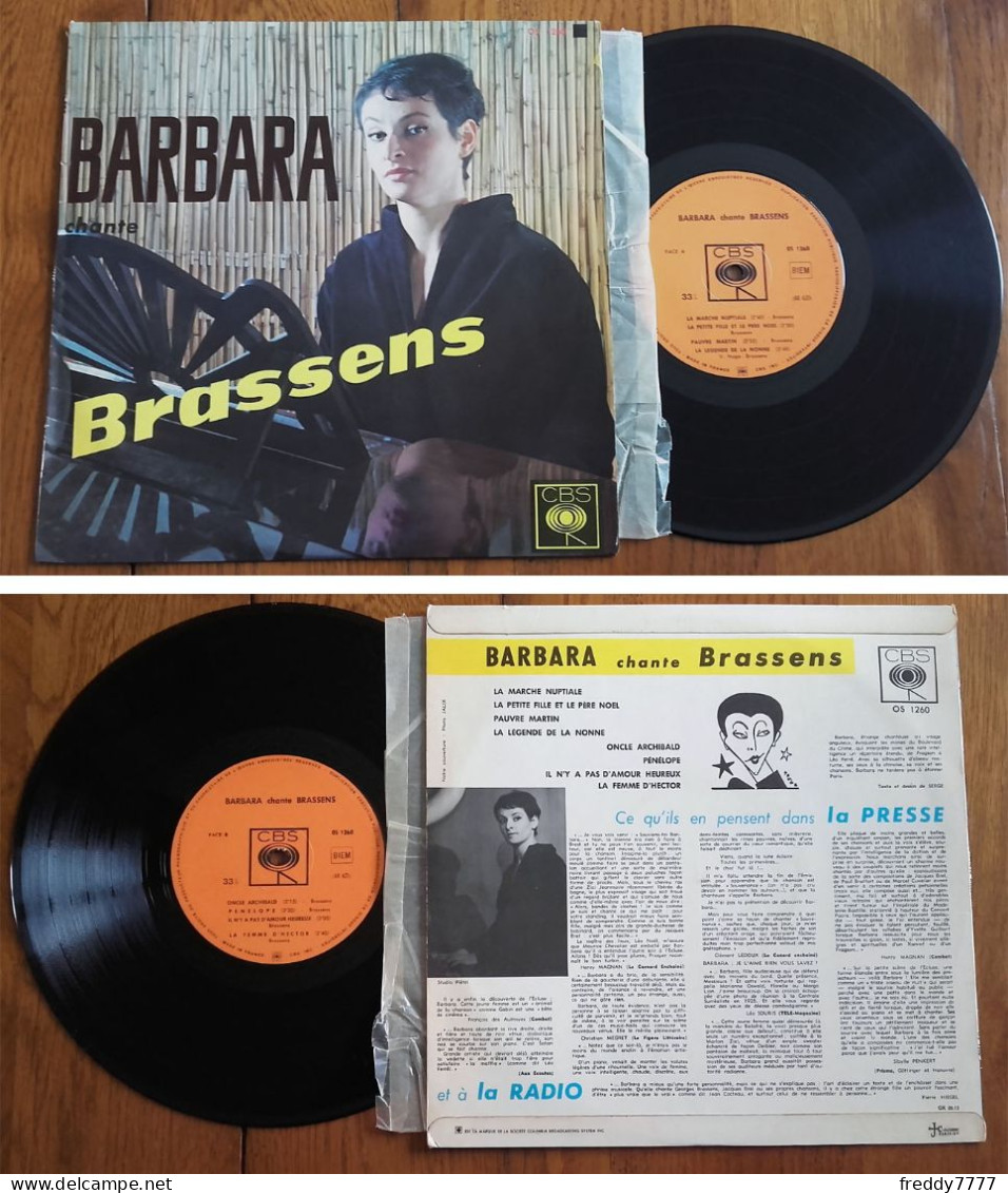 RARE French LP 33t RPM 25CM BIEM (10") BARBARA «chante BRASSENS» (1963) - Collector's Editions