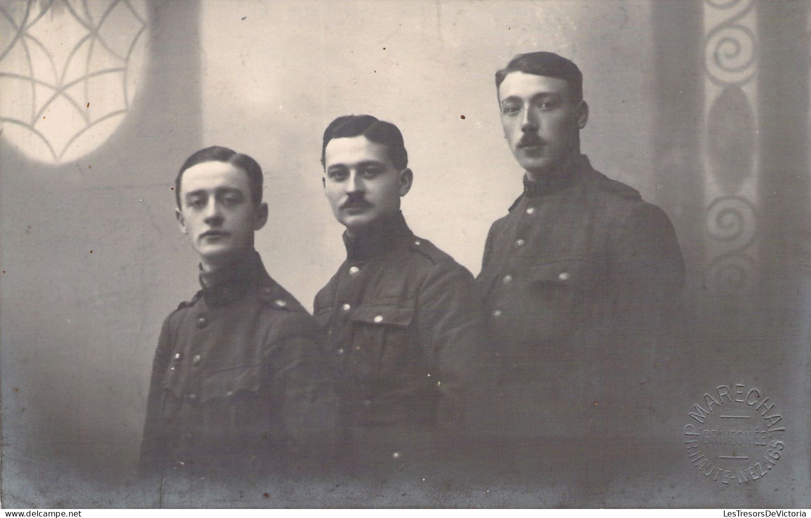 PHOTOGRAPHIE - Groupe De 3 Militaires - Militaria -  Carte Postale Ancienne - Fotografie