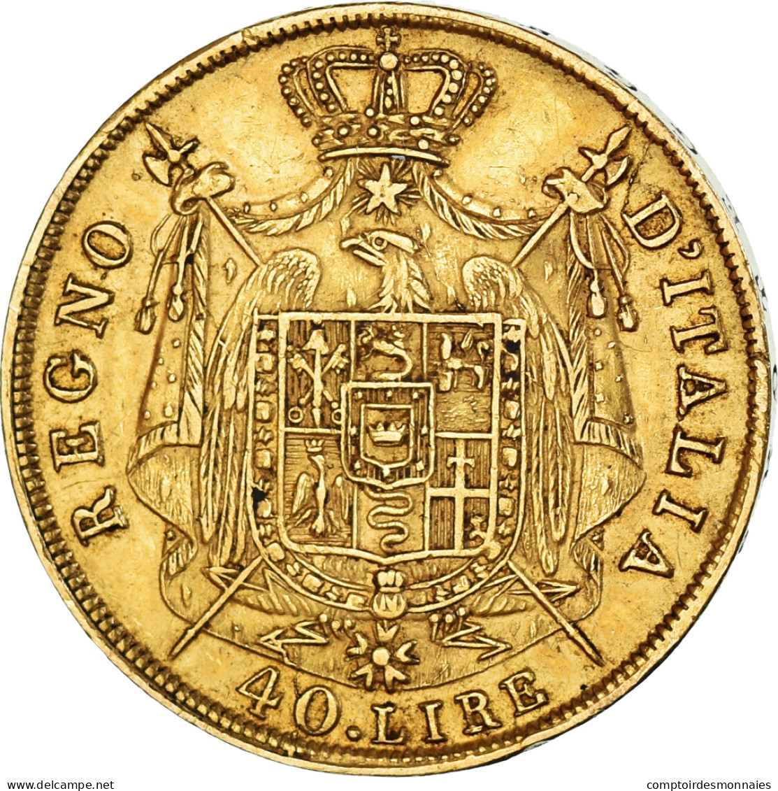 Monnaie, États Italiens, KINGDOM OF NAPOLEON, Napoleon I, 40 Lire, 1811, Milan - Napoleonische