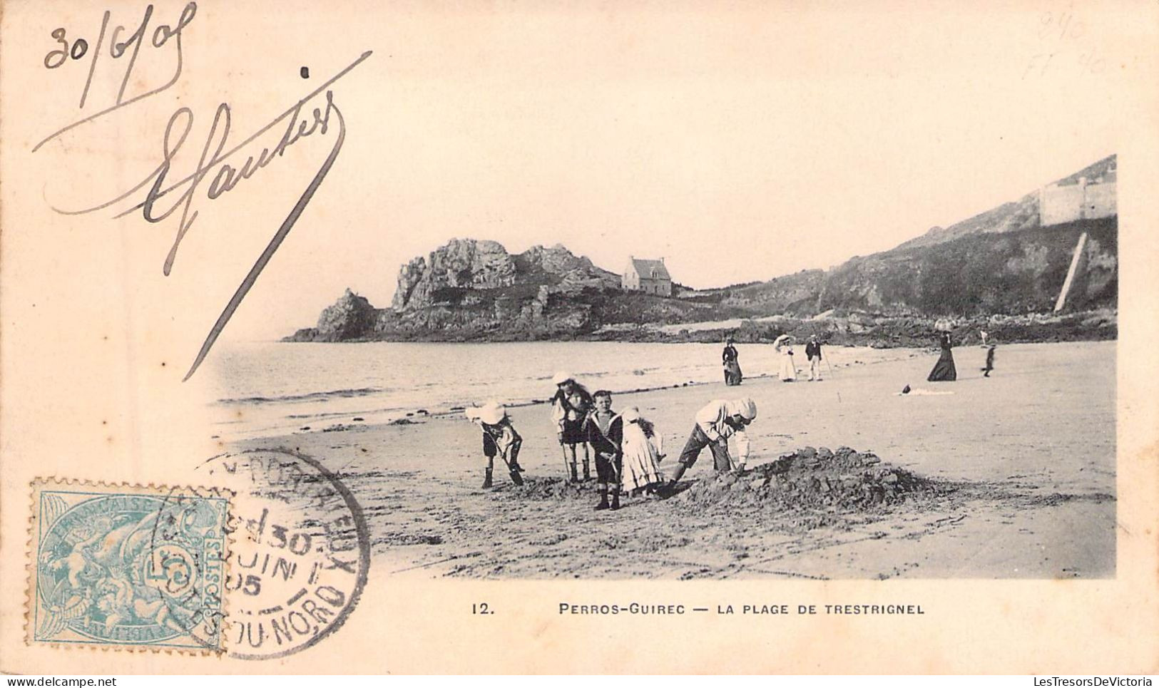 FRANCE - 22 - PERROS GUIREC - La Plage De Trestrignel - Carte Postale Ancienne - Perros-Guirec