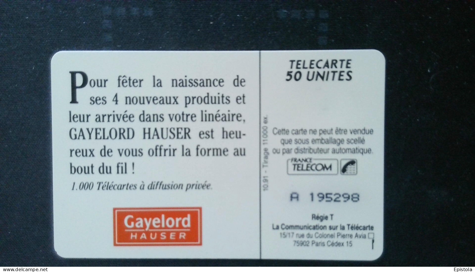► France: Gâteaux GAYELORD Hauser  -  11 000 Ex - Alimentación