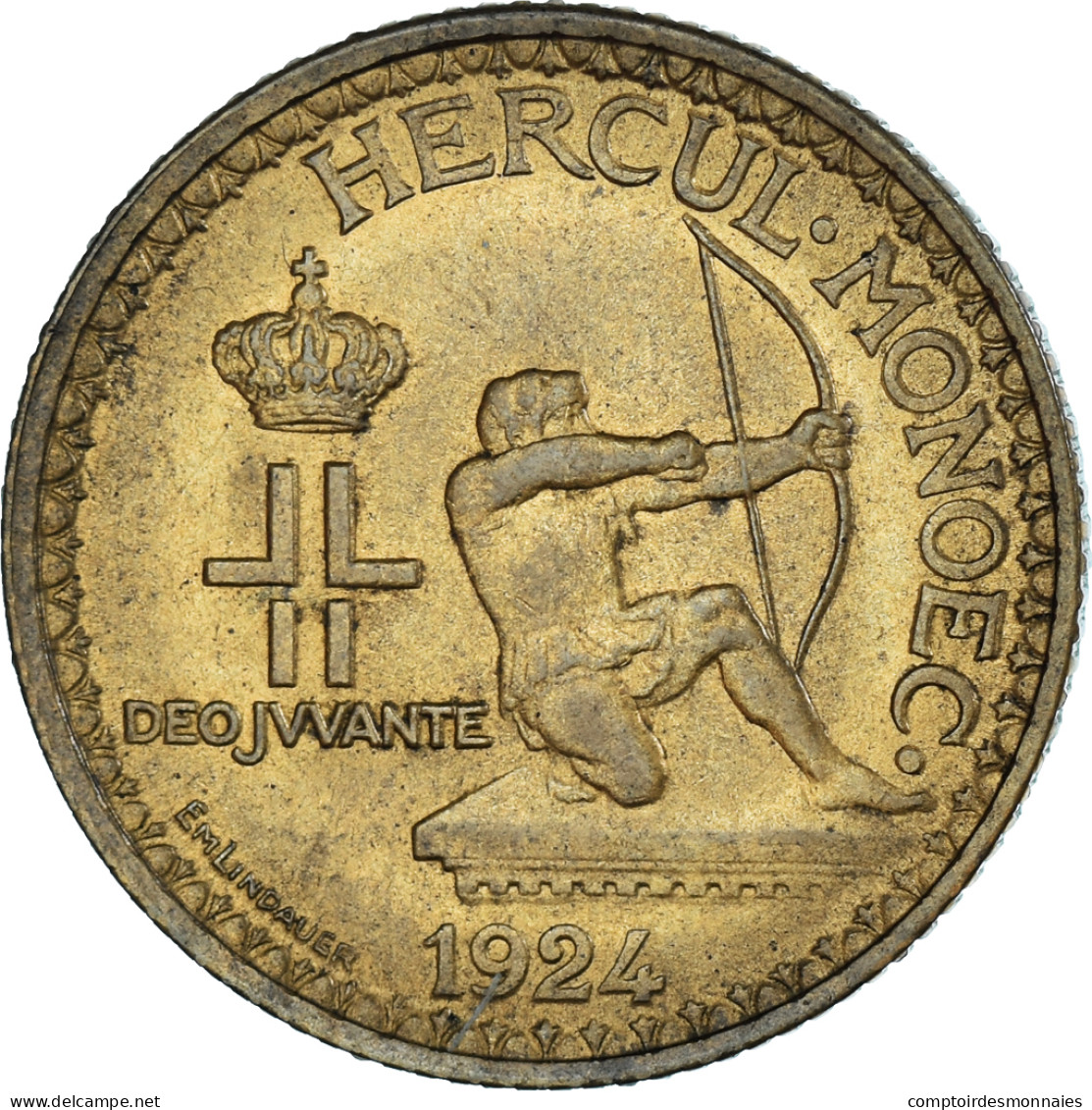 Monnaie, Monaco, Louis II, 2 Francs, 1924, Poissy, TTB+, Cupro-Aluminium - 1922-1949 Louis II