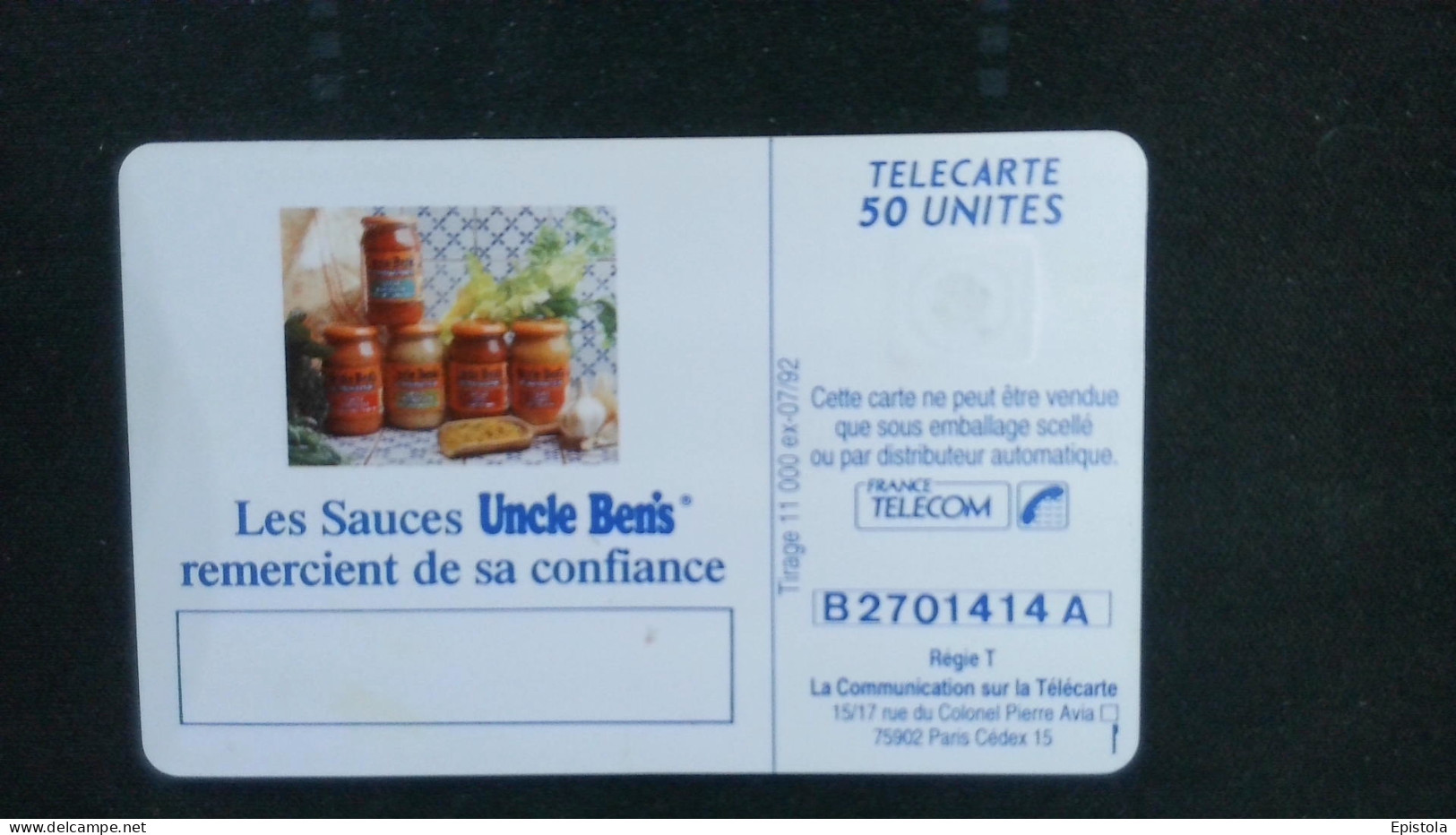 ► France: Sauces Oncle Ben's   -  11 000 Ex - Levensmiddelen