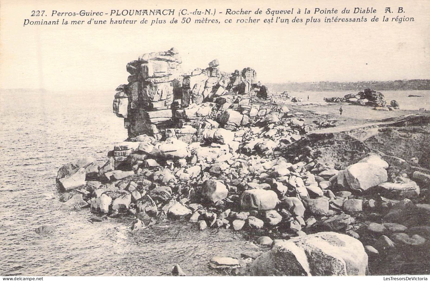 FRANCE - 22 - PLOUMANACH - Rocher De Squevel à La Pointe Du Diable - A B - Carte Postale Ancienne - Ploumanac'h